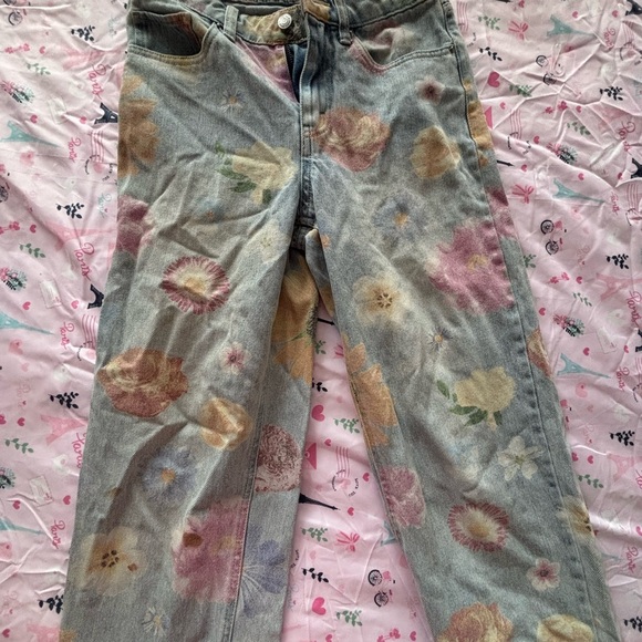 wild fable Denim - Wild Fable Floral Women's Straight Leg Jeans - Multicolor